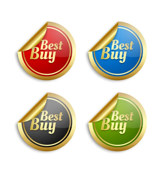 Colorful best buy stickers — Stock Vector