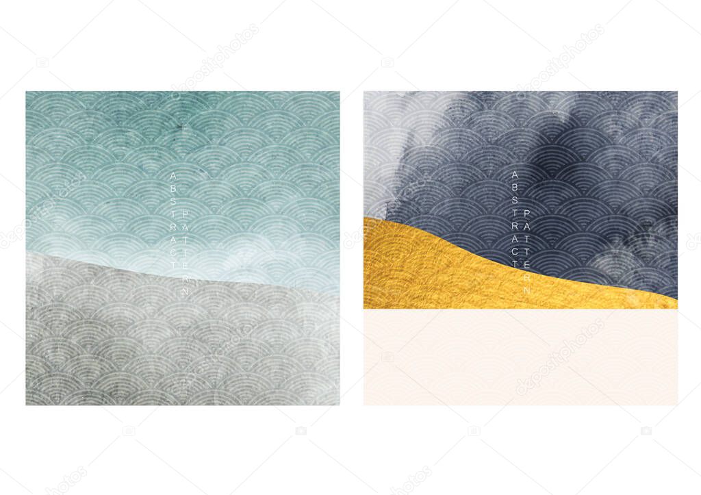 Abstract art background with contemporary art template vector. Watercolor texture elements in natural landscape style.