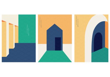 Modern bina örtüsü arka planına sahip geometrik desenli soyut mimari arkaplan