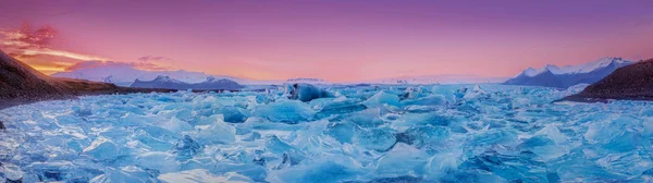 Campo de hielo y puesta del sol Fotos de stock