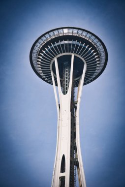 Seattle 'daki Space Needle' ın daha düşük bir görüntüsü.