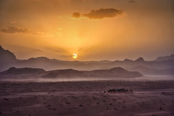 Photo Sunset View Wadi Rum Desert Jordan — Stock Photo, Image