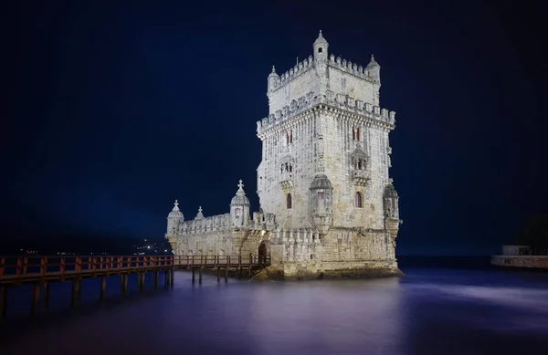 Foto Della Belem Tower Lisbona Portogallo All Ora Blu — Foto Stock