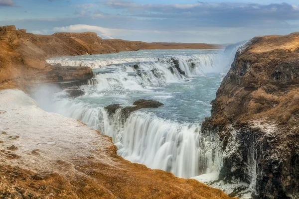 Gullfoss & χιόνι — Φωτογραφία Αρχείου