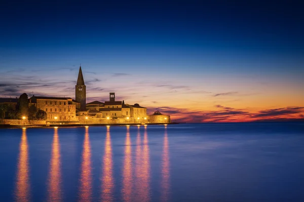 Porec y puesta del sol Fotos de stock libres de derechos