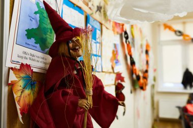 Okulda cadılar bayramı, iskelet örümcek ağı. Yüksek kalite fotoğraf