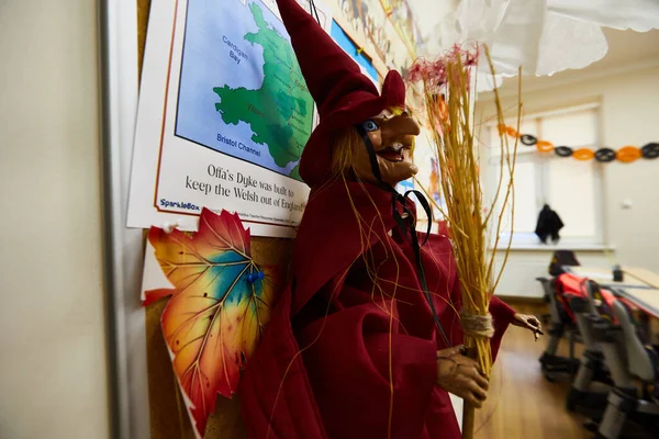 Okulda cadılar bayramı, iskelet örümcek ağı. Yüksek kalite fotoğraf