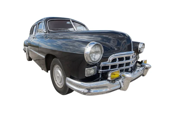 Zwart Vintage Auto Geïsoleerd Witte Achtergrond — Stockfoto