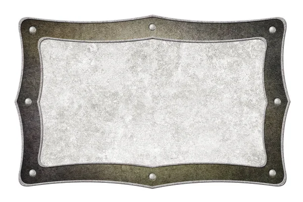 Klasik metal çerçeve ve grunge dokusu beyaz üzerine izole edildi