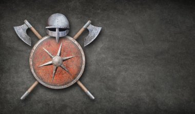 Eski Viking zırhı koyu grunge arka planda