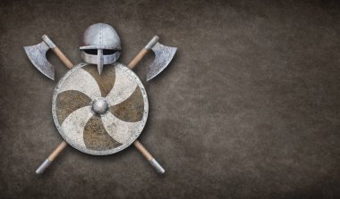 Grunge arka planında antik Viking silahı