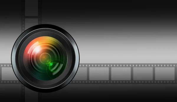 Photographic lens on black background — Stock Photo, Image