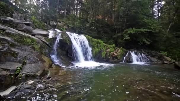 Waterval in het bos — Stockvideo