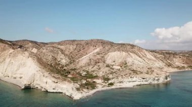 Kourion plajının havadan görüntüsü. Limasol. Kıbrıs Cumhuriyeti.