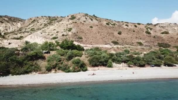 Вид Воздуха Пляж Курион Лимассол Республика Кипр — стоковое видео
