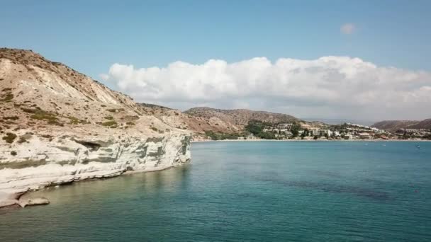 Vista Aérea Playa Kourion Limassol República Chipre — Vídeos de Stock