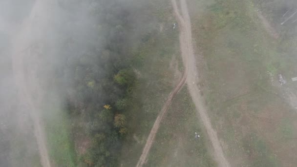 Dron Schodzi Nieba Przez Chmury Soczi Rosja — Wideo stockowe