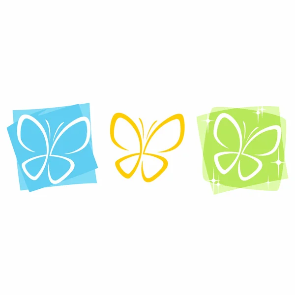 Vector de iconos de mariposa — Vector de stock