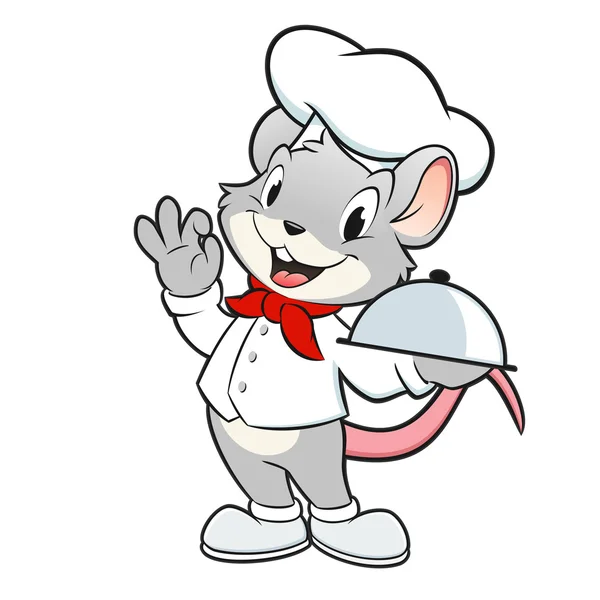 Ratón de chef de dibujos animados — Vector de stock