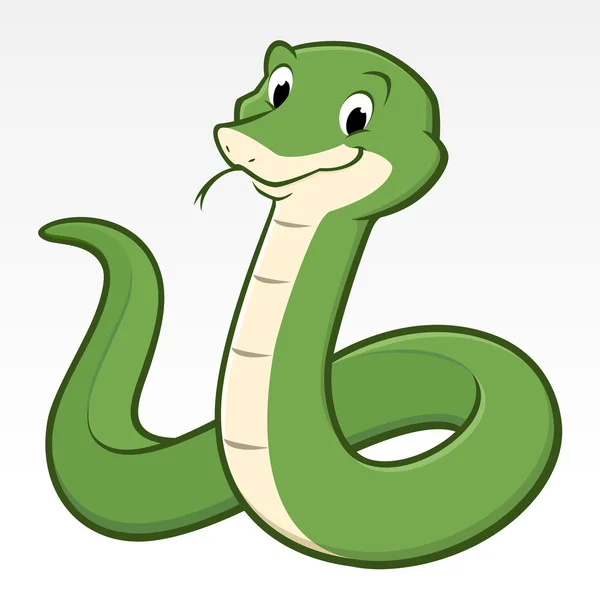 Cartoon Snake, green snake Rechtenvrije Stockillustraties