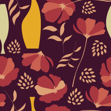 Vektör çiçek öğeleri, bahar çiçekleri, ile seamless modeli po