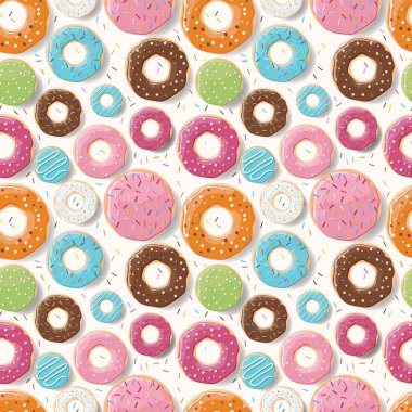 Renkli lezzetli parlak çörek ile Seamless Modeli