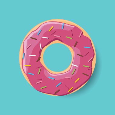 Afiş tasarımı renkli parlak lezzetli donuts ile