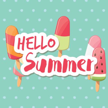 Afiş tasarımı renkli parlak dondurma ile