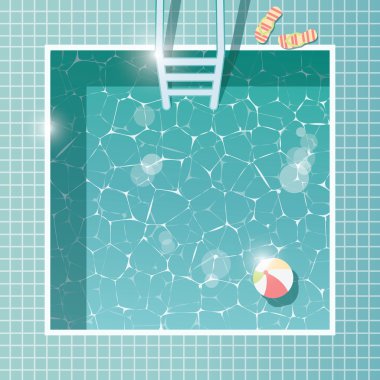 Yüzme Havuzu, üstten görünüm, yaz tatil tatil, temiz su
