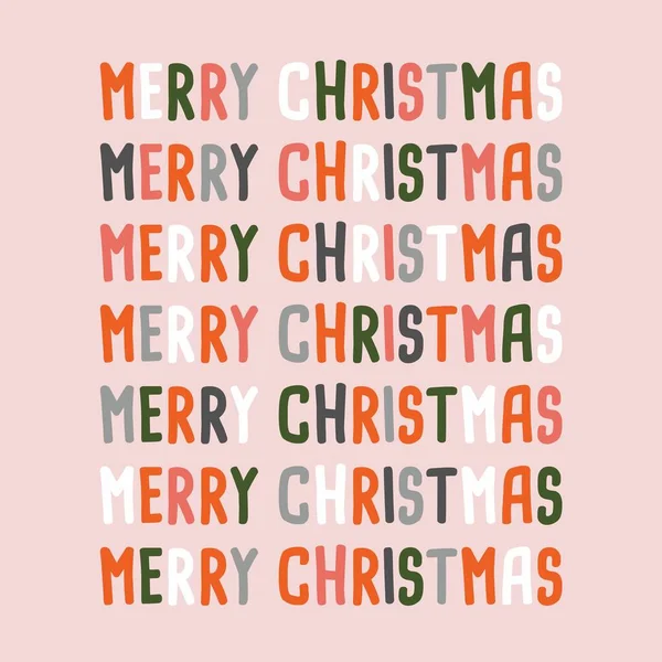 Buon Natale Felice Anno Nuovo Testo Lettering Card Design Con — Vettoriale Stock