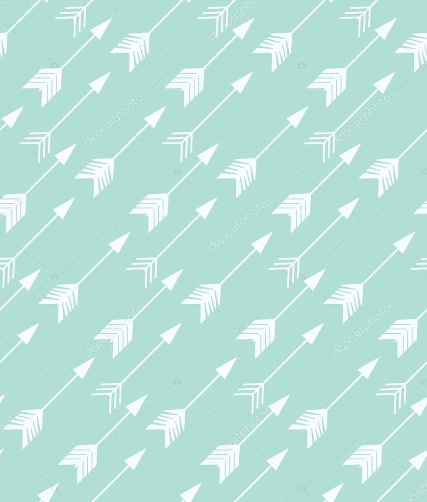 Bohemian hand drawn arrows, seamless pattern