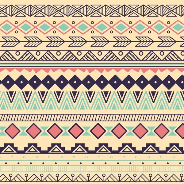 Modello tribale azteco a strisce — Vettoriale Stock