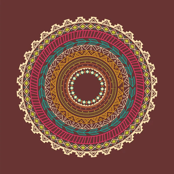 Ethnic Aztec circle ornament — Stock Vector