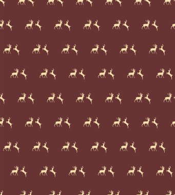 Noel reindeers kahverengi zemin üzerinde sorunsuz desenler