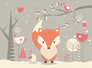 Sevimli Noel bebek fox kaplı çiçek dekorasyonu ile