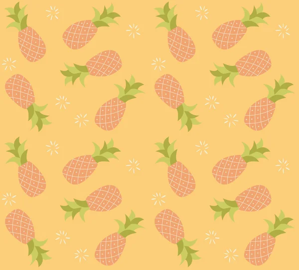 用一只手的无缝模式绘制菠萝果实 — 图库矢量图片