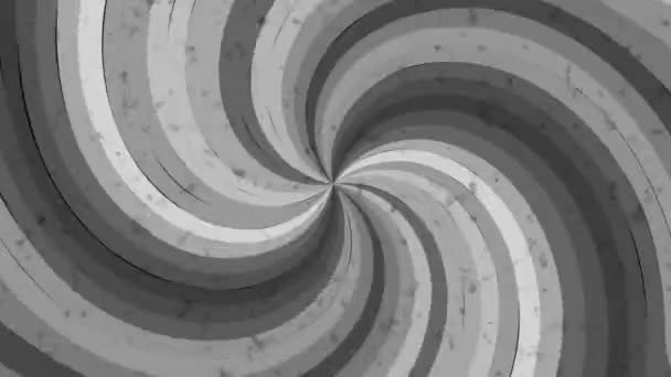 Psychedelic twisting circles. Round striped black white lines. Swirling hypnotic rotating abstraction. Op art effect, optical illusion — Stock Video