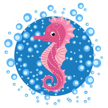 Deniz atı, İskandinav tarzı hipokampüs, el yapımı, su ampulleri, pembe kız