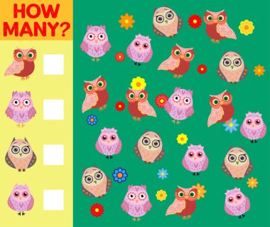 Kuş Karakterli Çocuklar için Eğitimsel Sayma Etkinliği Çizgi Filmi Oyunu.