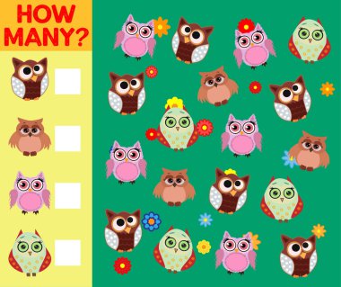 Kuş Karakterli Çocuklar için Eğitimsel Sayma Etkinliği Çizgi Filmi Oyunu.