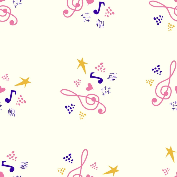 Motifs Musicaux Classiques Avec Partitions Clef Aigu Grands Dessins Pour — Image vectorielle