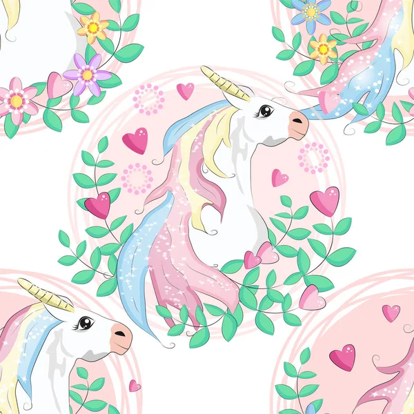 Doodle unicorn pattern for textile design. Animal cartoon. Ditsy print. Trendy seamless pattern. Fabric pattern