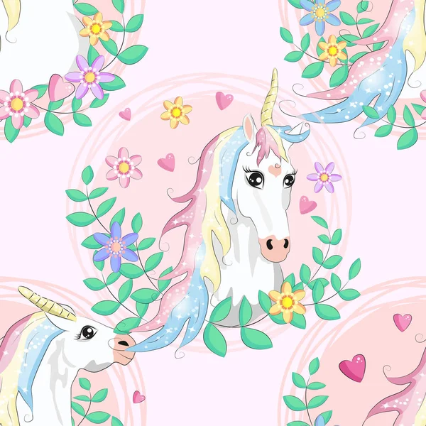 Doodle unicorn pattern for textile design. Animal cartoon. Ditsy print. Trendy seamless pattern. Fabric pattern