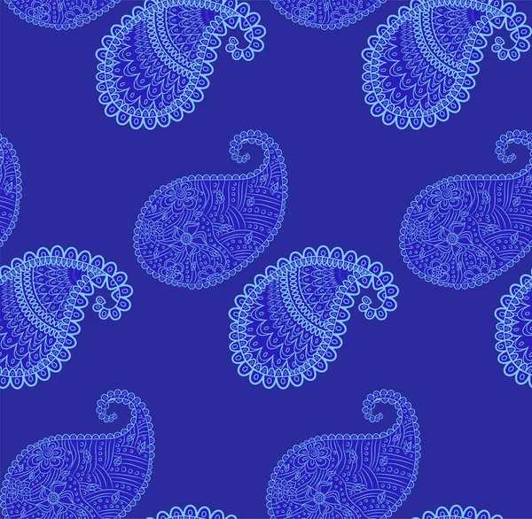 古典的なスタイルでトルコのキュウリのパターン 伝統的なモチーフ 抽象レトロな質感 ヴィンテージ Print — ストックベクタ