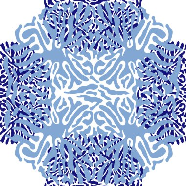 Püskürtme deseni, mavi kiremitler, çivit mavisi.