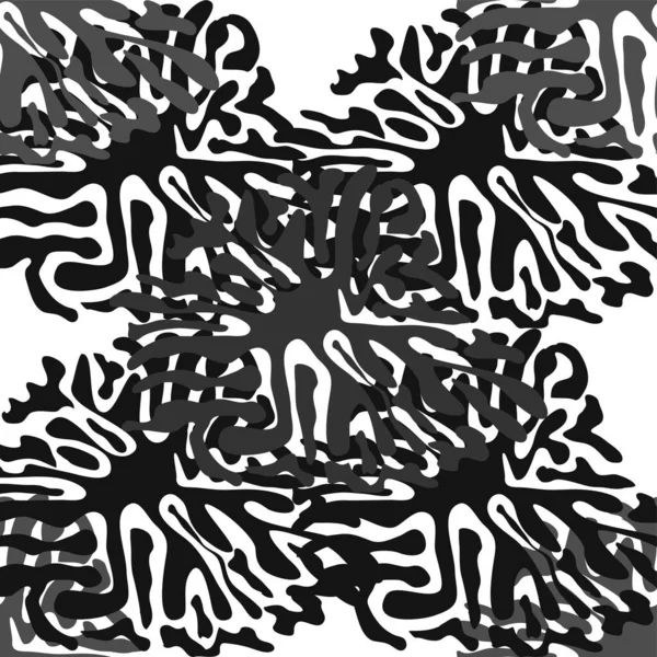 Stilvolles Nahtloses Doodle Muster Mit Spritzmuster Schwarz Auf Weißem Hintergrund — Stockvektor