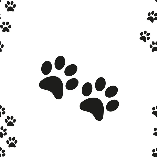 Animal Footprint Seamless Pattern Footprints Cat Dog Bear Lion Leopard — Stock Vector