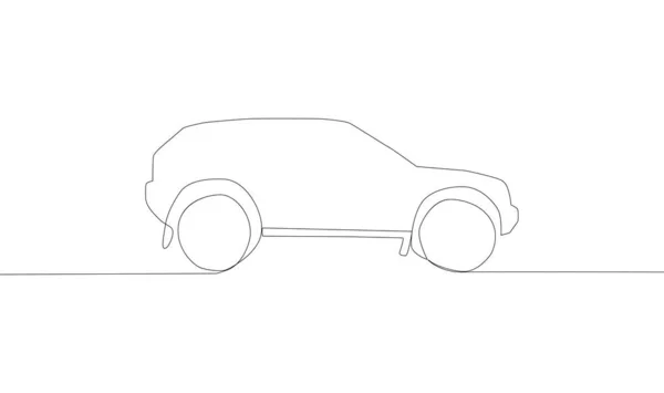 Dessin Continu Voiture Automobile — Image vectorielle