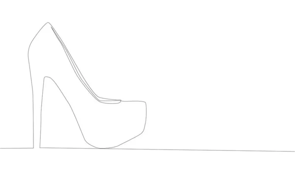 Self Drawing Animation One Line Drawing High Heel Shoe — Stock Vector