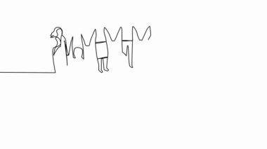 Animasyonun kendisi çizilmiş sürekli insanlar bir çizgi halinde el ele tutuşmuş, siluet resimler çiziyorlar.